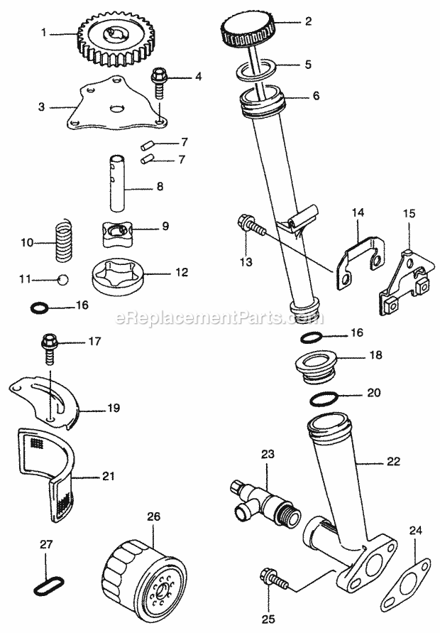 18 Hp Lubrication/Equipment Diagram and Parts List for Z54L 53AC365K100 Cub Cadet Lawn Mower